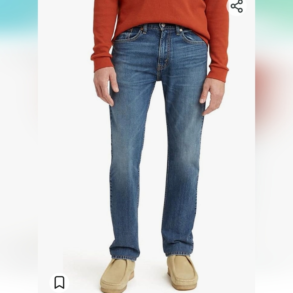 Levi's Men's 505 Regular Fit Denim Jeans ~ Blue - Picture 2 of 16